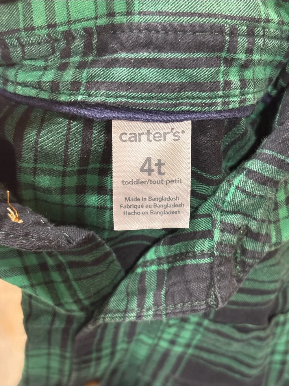 Carter's Green and Black Plaid Shirt